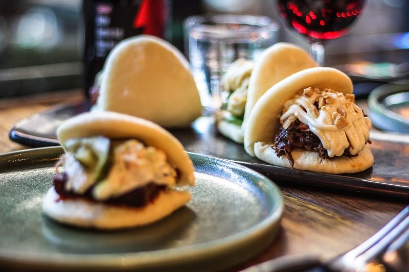 A selection of steamed buns or 'bao' - Akiba, Canberra, Australia