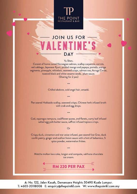 Valentine's Day Kuala Lumpur, Menus and Restaurants