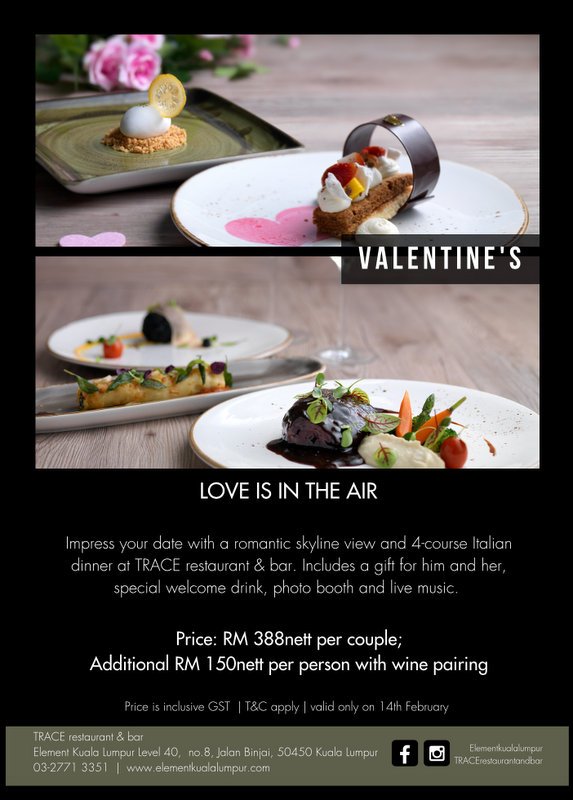 Valentine's Day in Kuala Lumpur, Menus and Restaurants