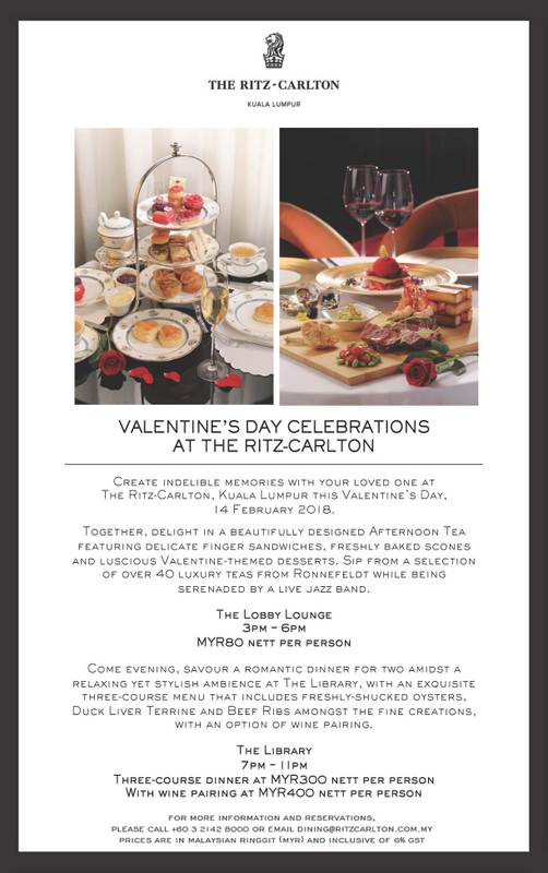 Valentine's Day in Kuala Lumpur, Menus and Restaurants