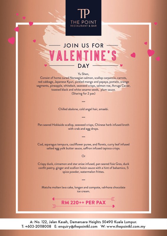 Valentine's Day Kuala Lumpur, Menus and Restaurants