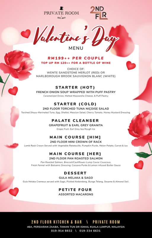 Valentine's Day Kuala Lumpur, Menus and Restaurants