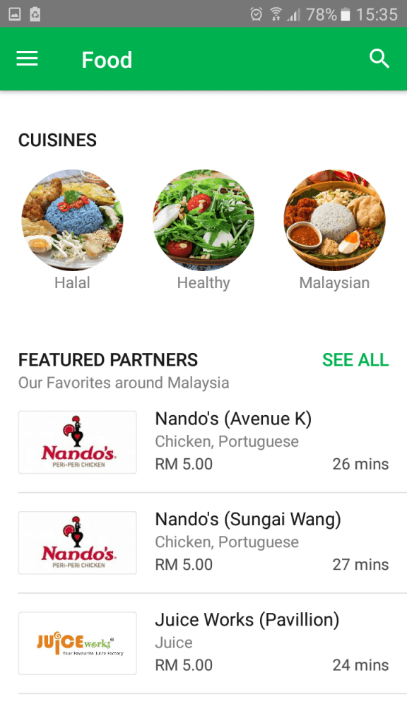 GrabFood Food Delivery Malaysia