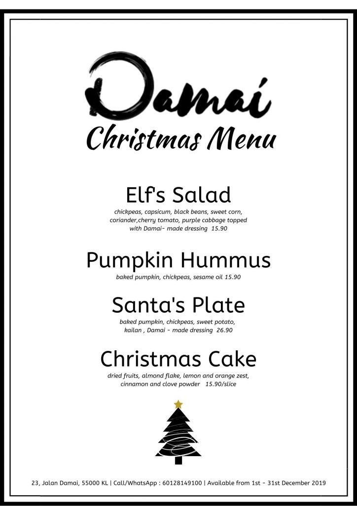 Vegan Xmas Menu KL