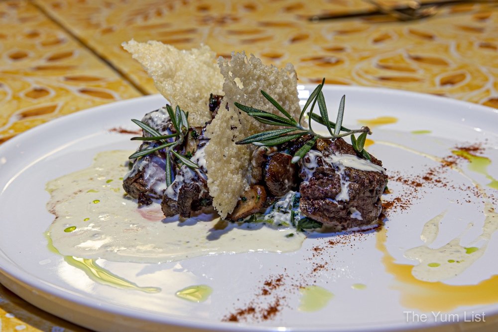 Filetto di Manzo all Millefoglie di Porcini e Parmiggianio