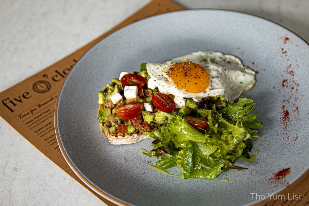 Five O’clock Brasserie, Brunch at The Sphere, Bangsar South Smashed Avocado Toast 