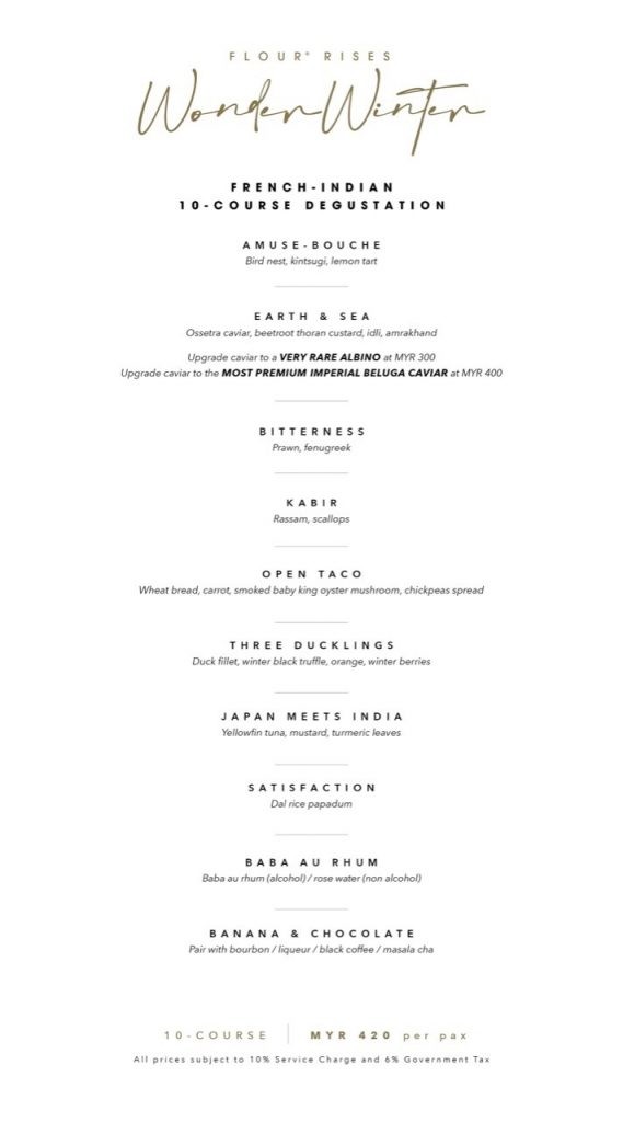 FLOUR - February Degustation Menu
