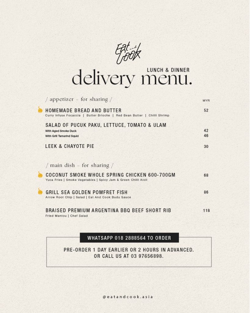 Eat and Cook Delivery Menu