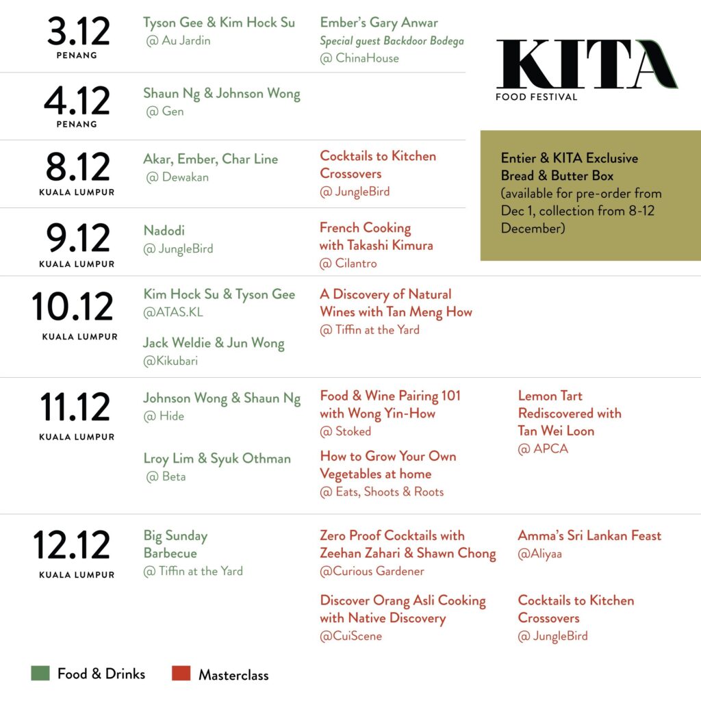 Kita Food Festival Calendar