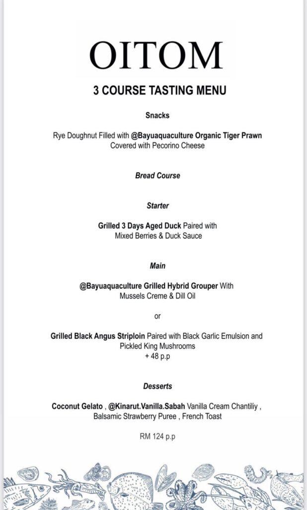 OITOM 3-course Menu