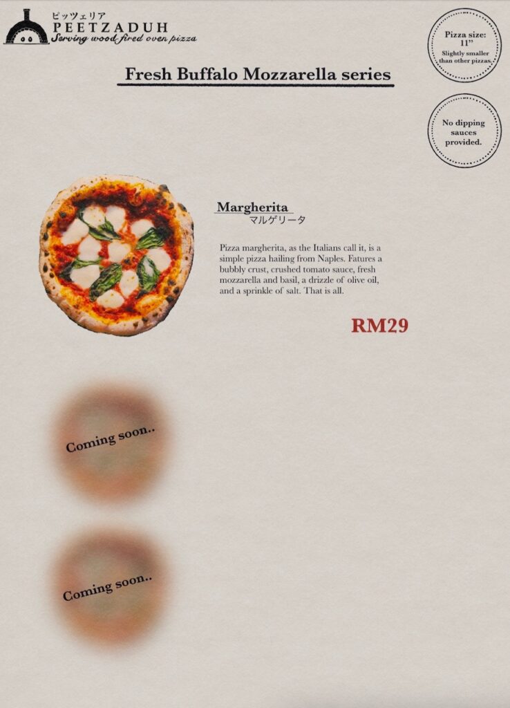 Peetzaduh Cheras Pizza Menu
