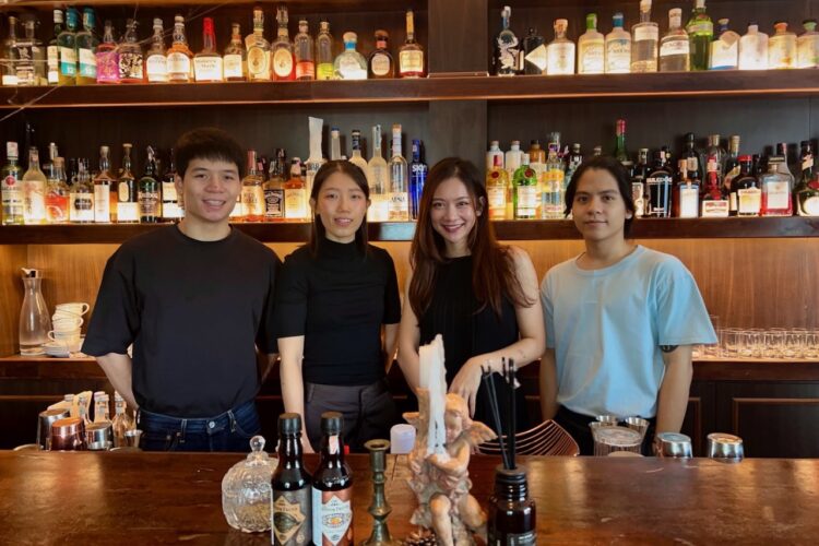 co-founders of Forbidden Bar in Chiang Mai, Chonticha, Nut, Kan & Patchira