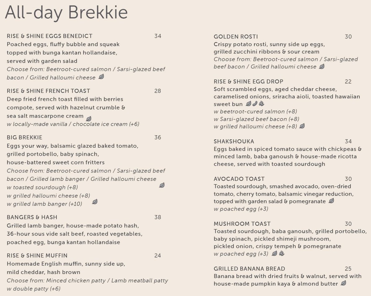Tapestry KL Menu & Prices