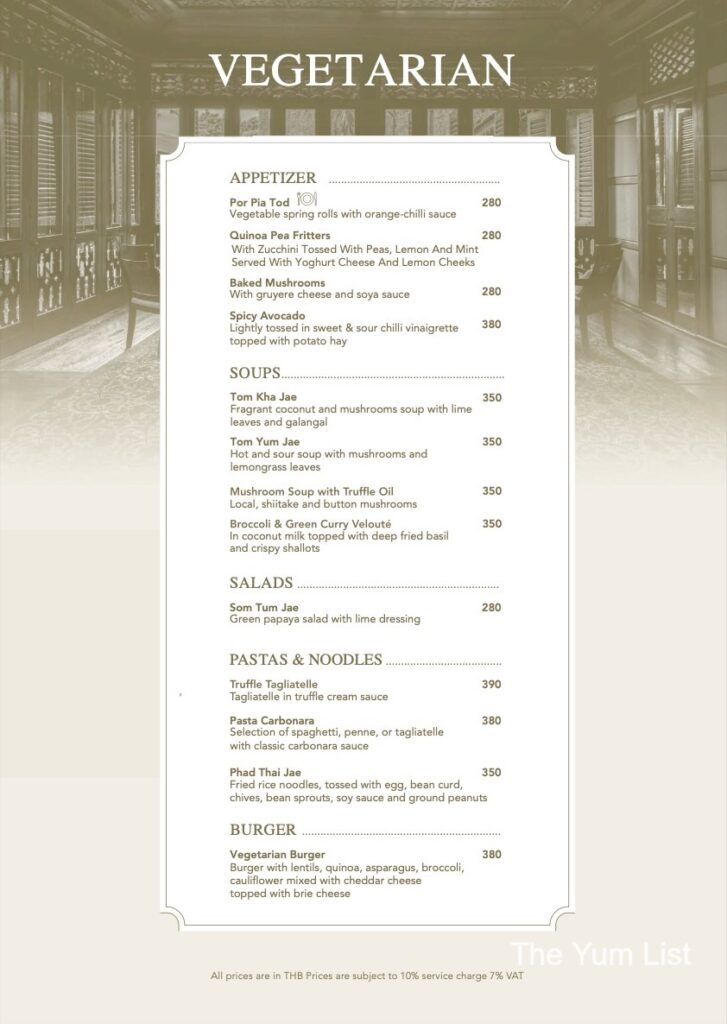 Palette Restaurant Menu 137 Pillars House