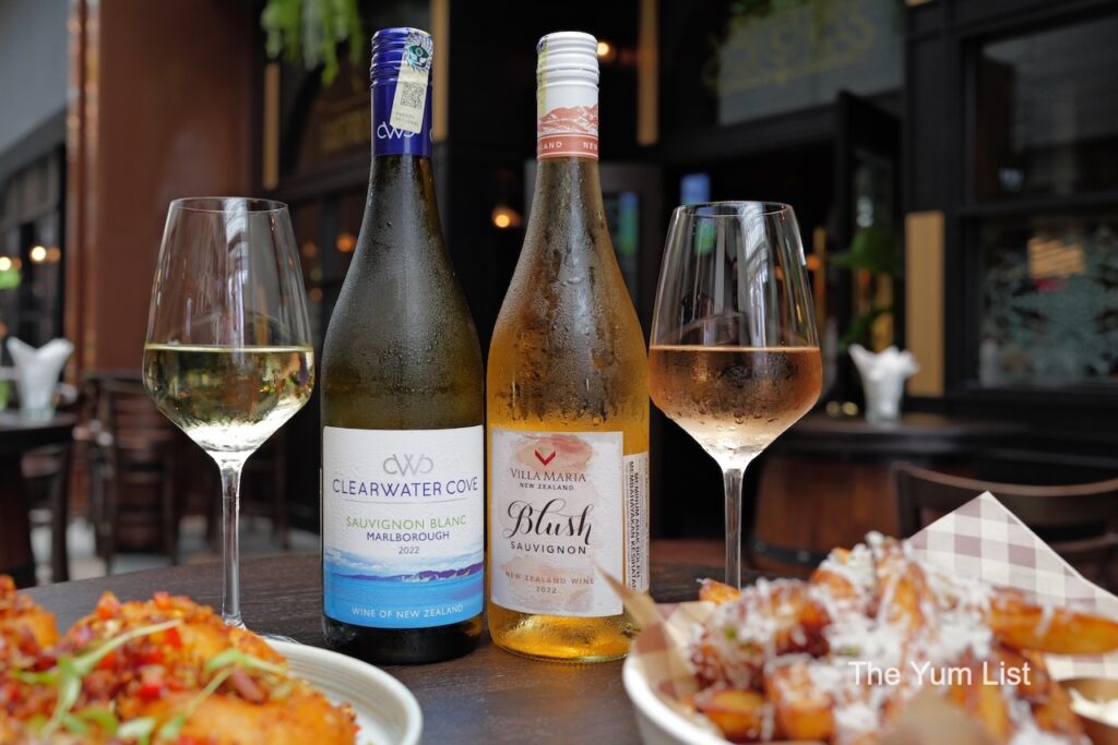 British Restaurant & Pub Kuala Lumpur - Wine by the Glass - Clearwater Cove Sauvignon Blanc and Villa Maria Blush