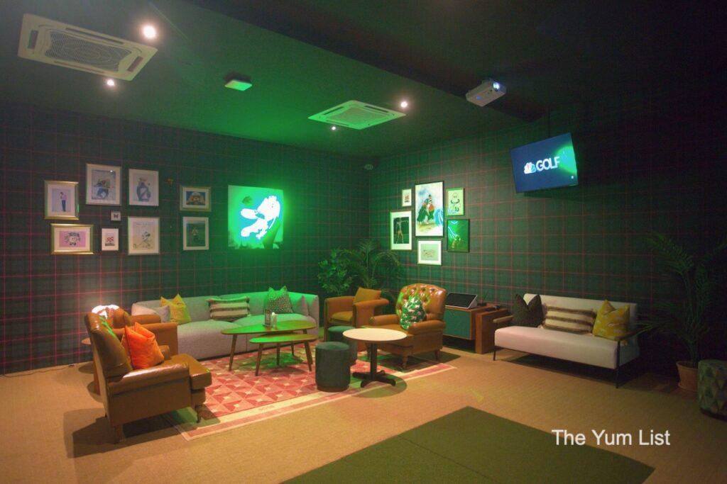 Fun things to do in KL Private Suite with karaoke, lounge and golf simulator