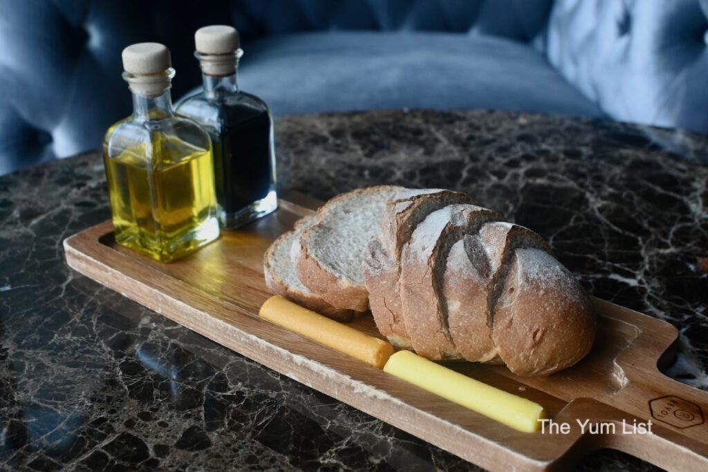 western grill Penang with sea views bread with olive oil and balsamic vinegar