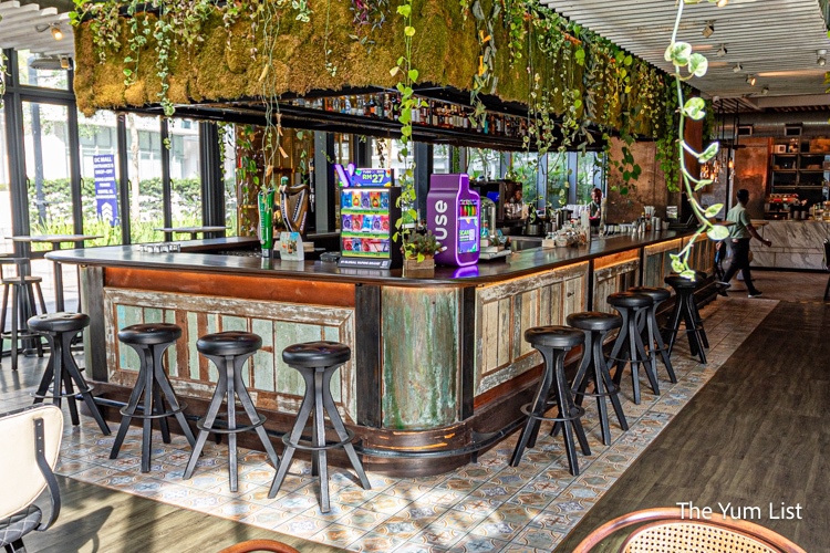 Birch DC Mall stool-lined bar with green roof