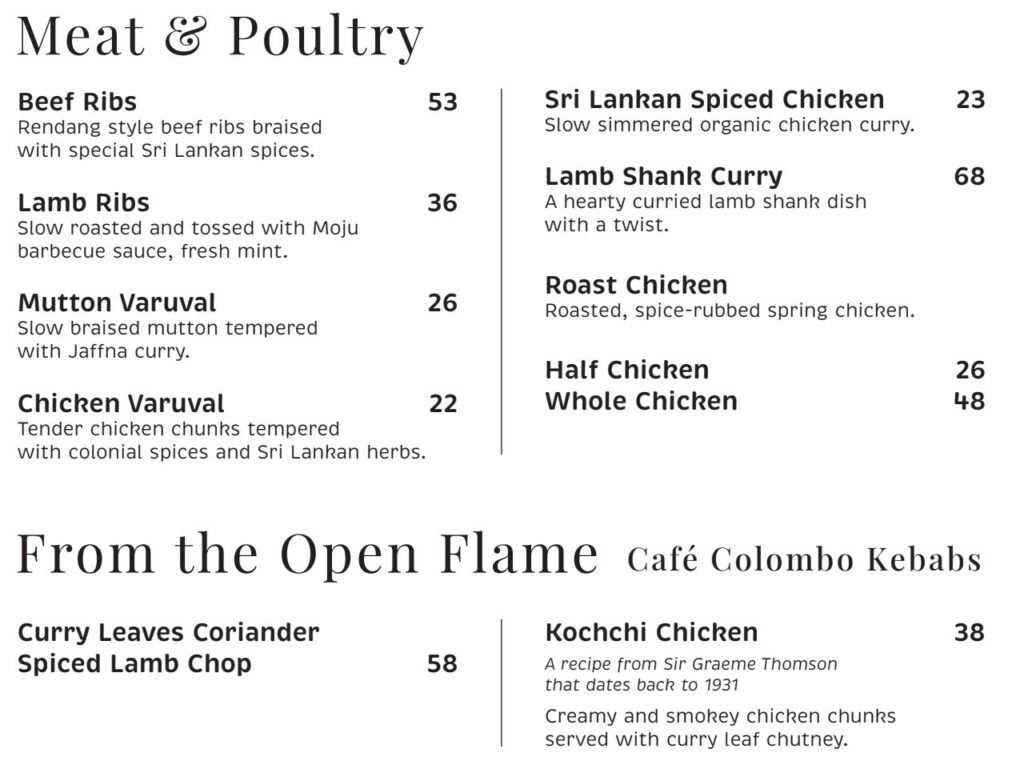 Cafe Colombo TRX KL Menu & Prices