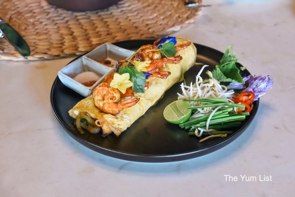 Cambodian Cuisine Tamarind Noodles with Prawns