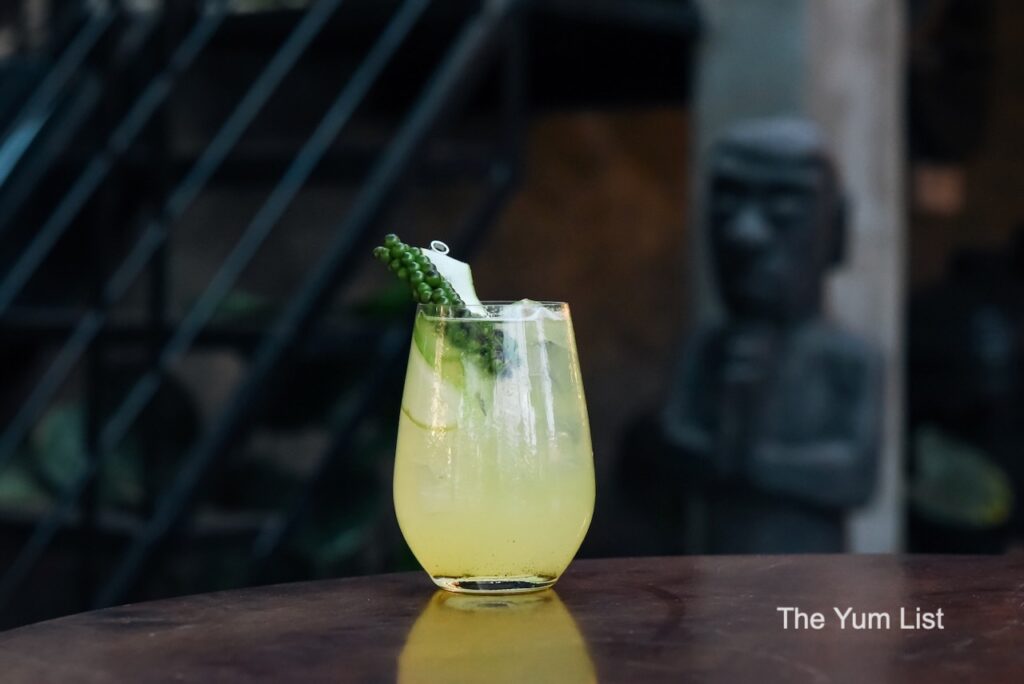 Sustainable Craft Cocktails Cambodia Gin Baitong garnished with Kampot pepper