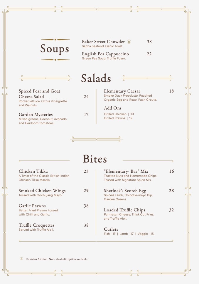 Elementary TRX Menu and Prices - Soups, Salads, Bites