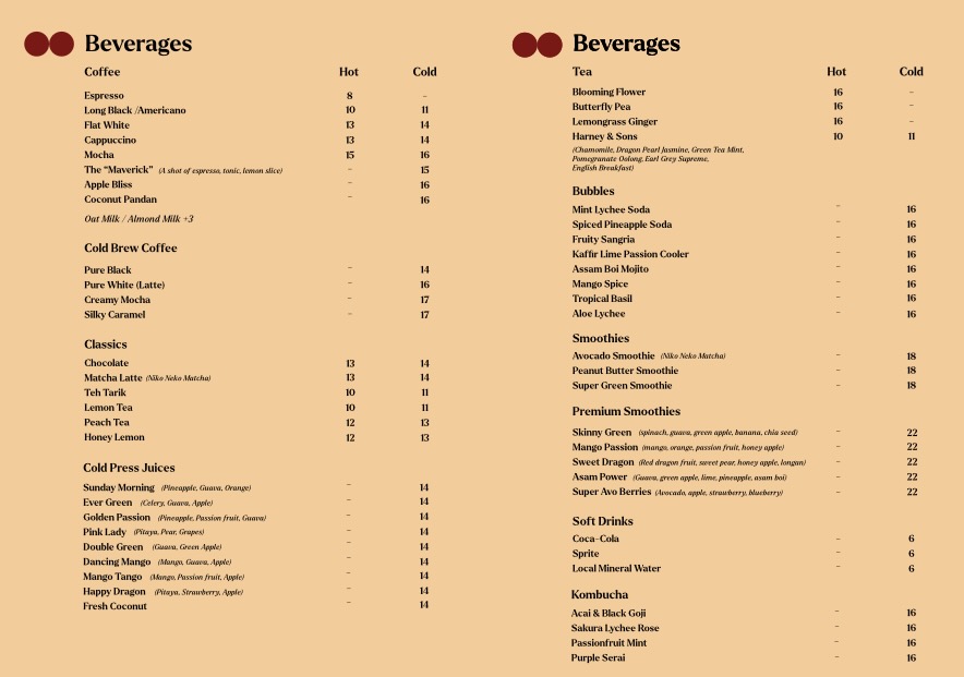 Zukkini Drinks Menu & Prices 的菜单
