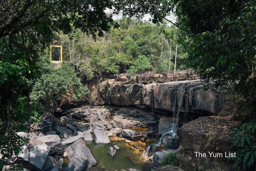 Glamping Phnom Penh - Waterfall Views from Reception and the Final Leg of the Zipline in Dry Season