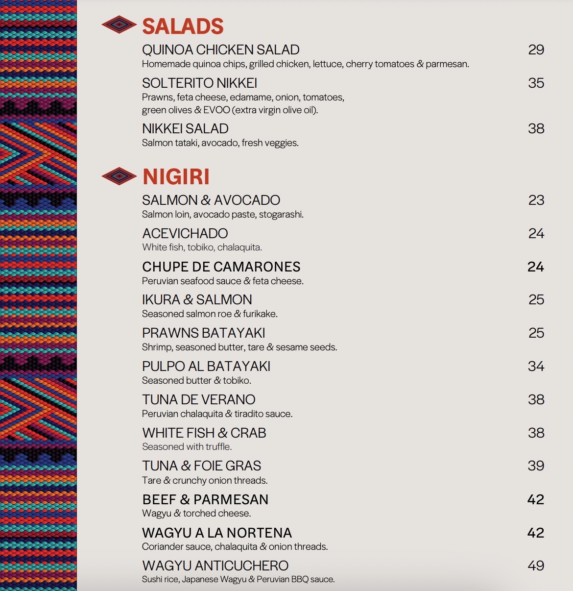 Peruvian Restaurant Kuala Lumpur Menu & Prices