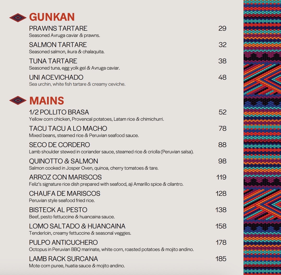 Feliz KL Menu & Prices