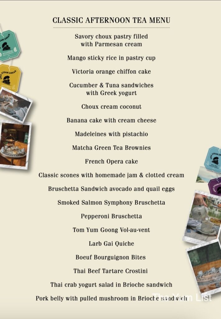 Afternoon Tea Khao Yai Tea Carriage InterContinental Resort Menu & Prices