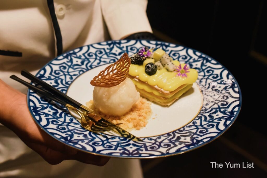 Lemon Mille Feuille Poirot Fine Dining French Restaurant in a Train Carriage Khao Yai Thailand