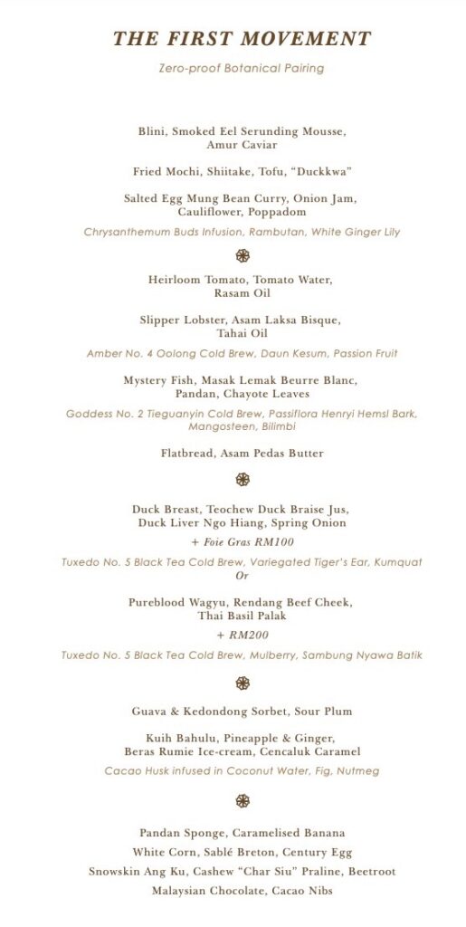 Beca Tea x Terra Dining Menu