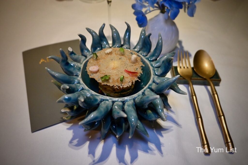 ADHOC Bangkok Blue Crab and Thai Mackerel, Herbs, Curry Paste Rice, and Southern Bu-Do Sauce