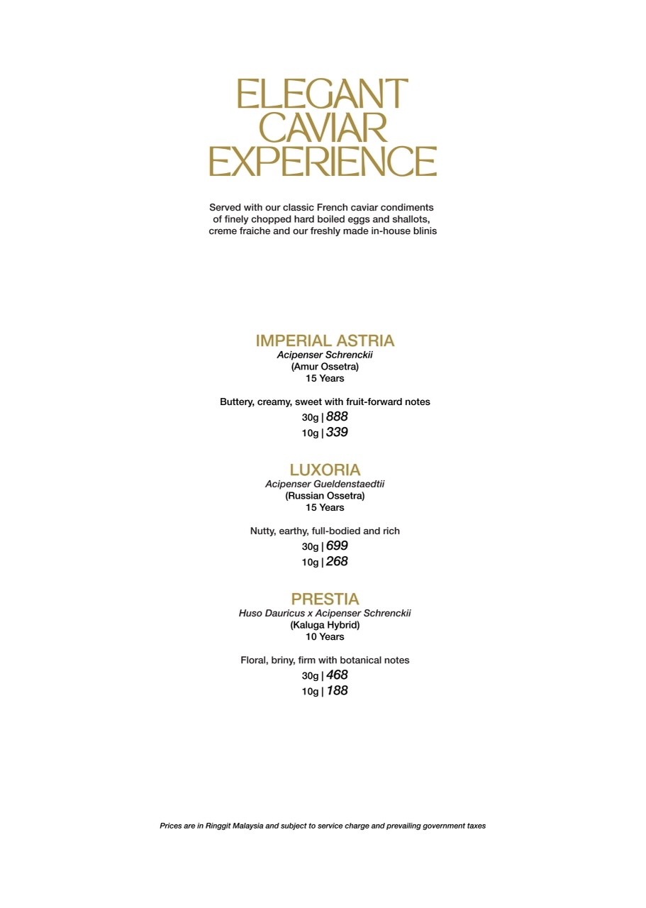 Elegant Fine Food Menu 