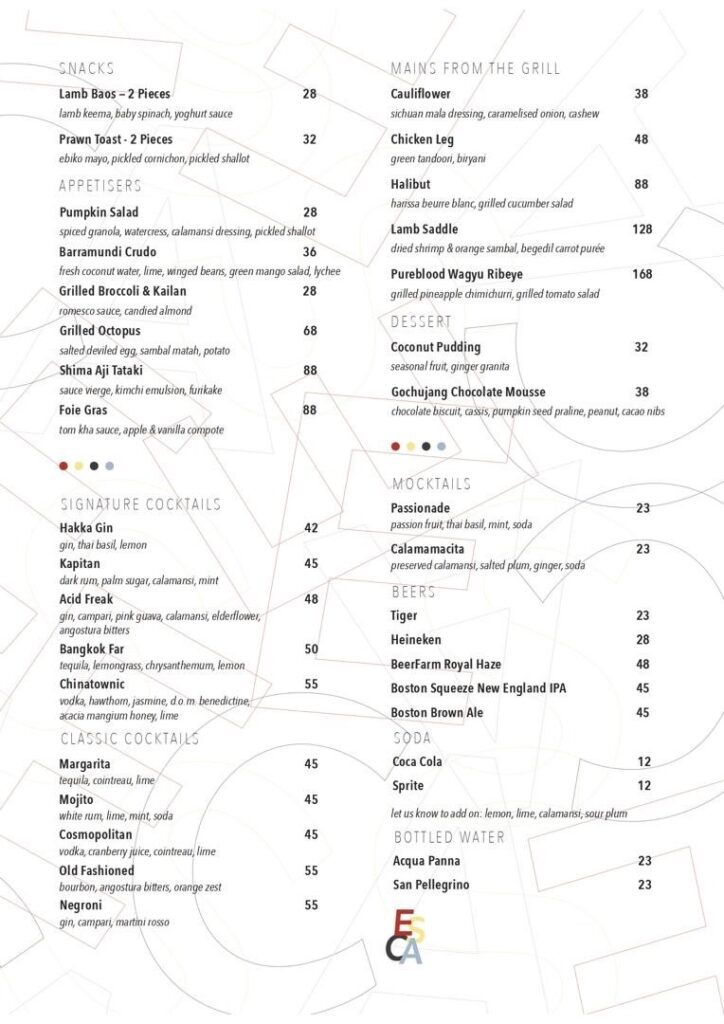 Esca KL Menu