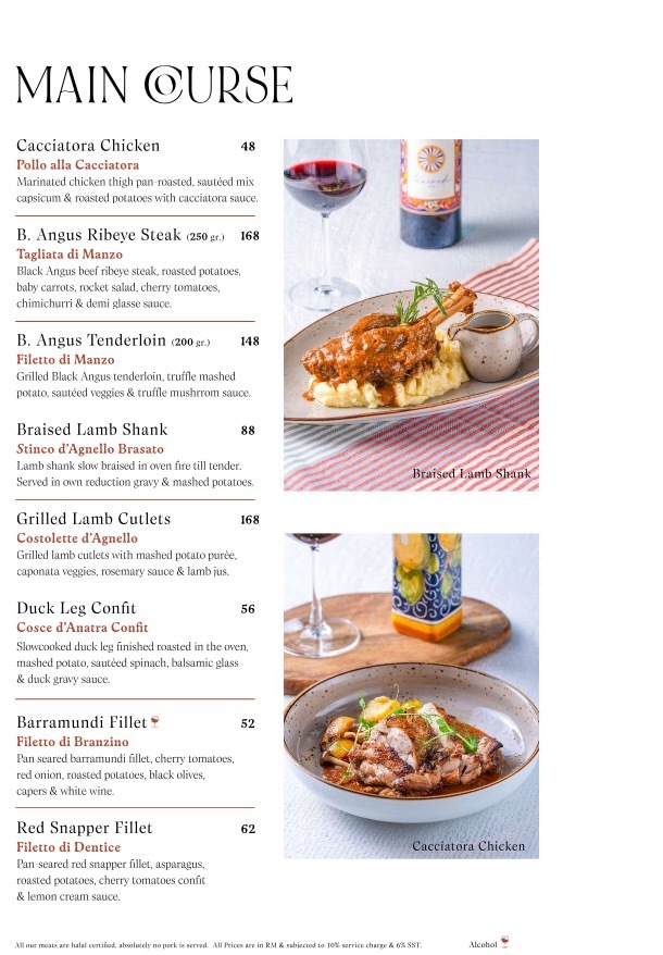 Portofino Menu - Bangsar South