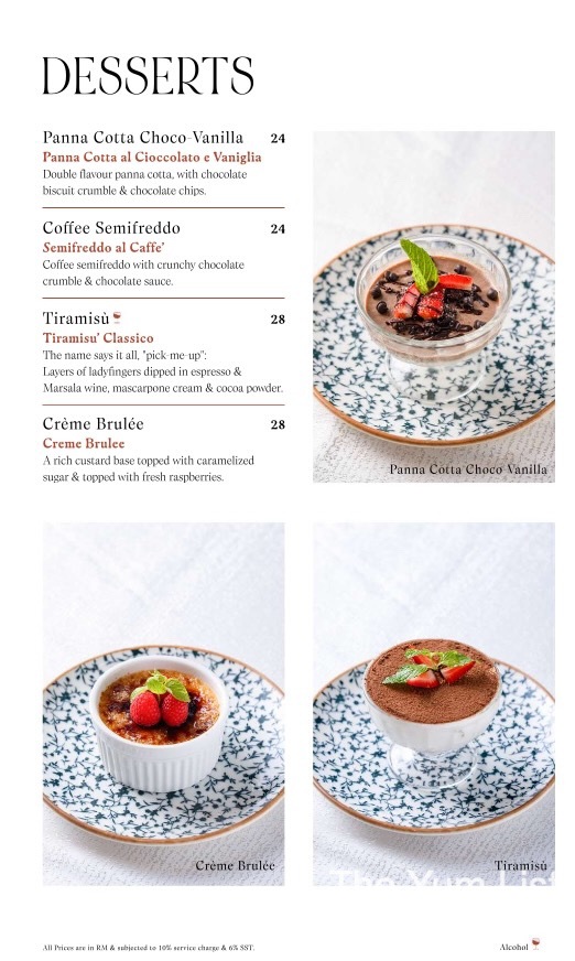 Portofino Menu - Bangsar South