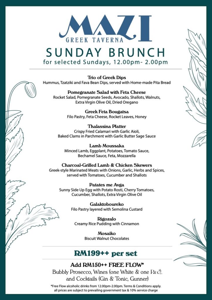 Best Value Brunch in KL Menu