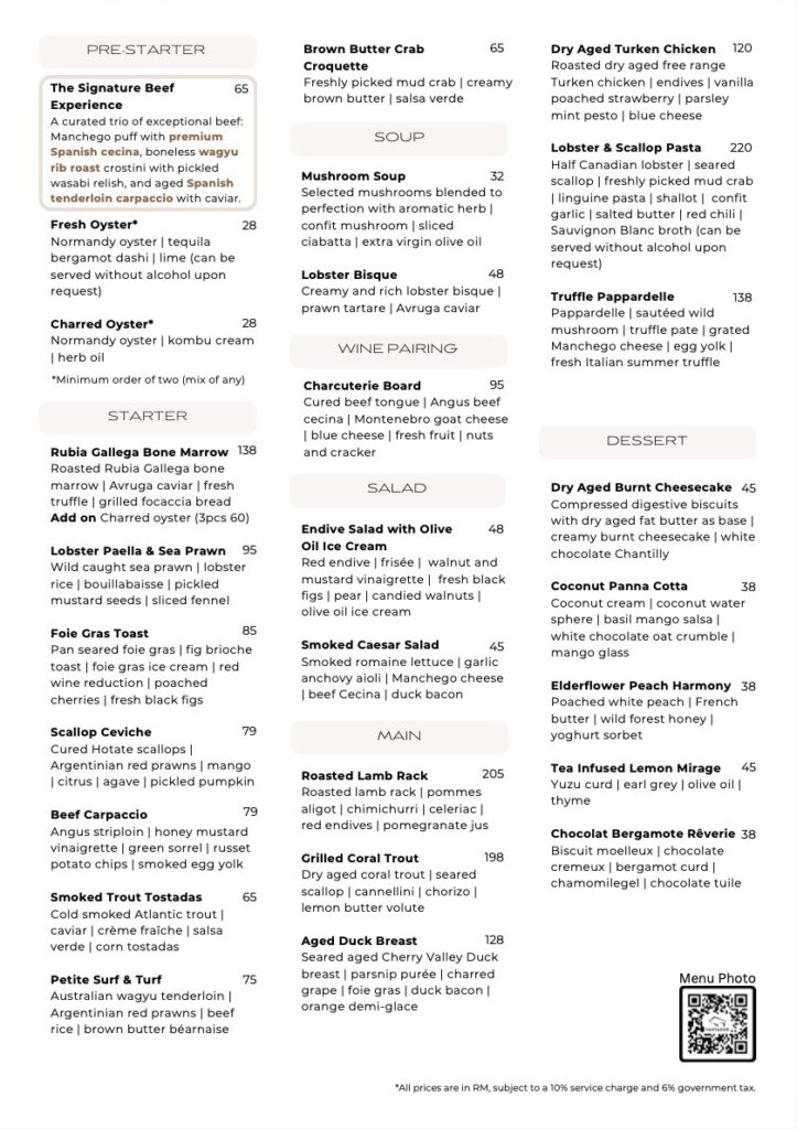 Best Steak in the World Menu Vantador 