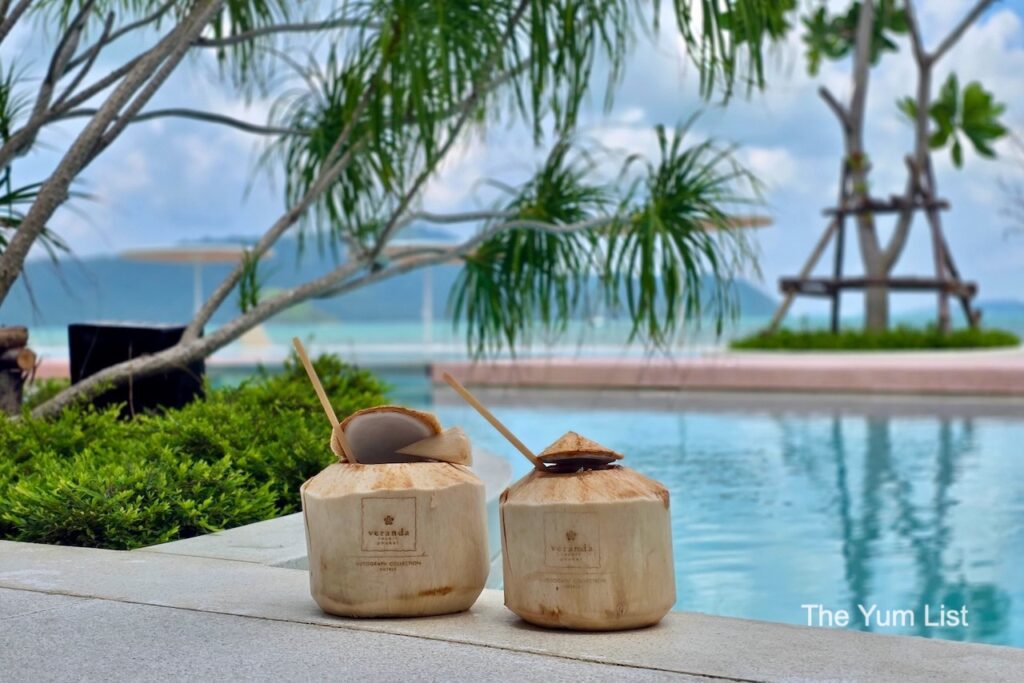 Coconuts on the Patio of our Oceanfront Pool Access Room